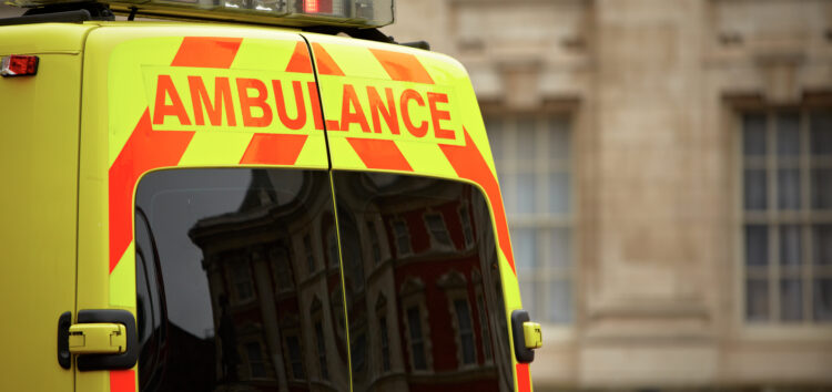 Door of the emergency ambulance car